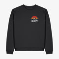 Schwarzer Wendekind Crewneck mit Drahm ist Drham Vintage Print und Retro Bergmotiv