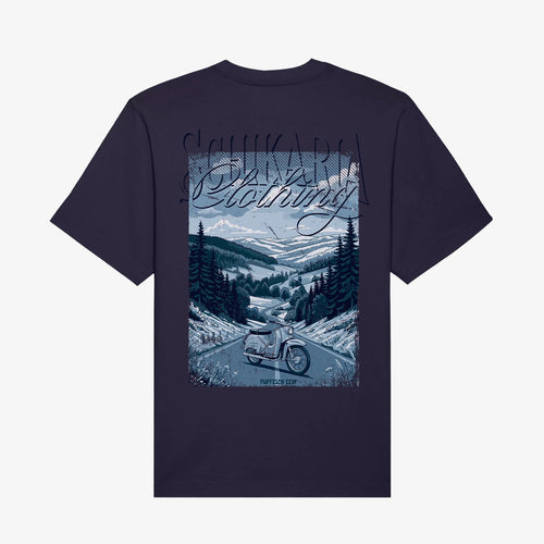 Schikaria 50ccm Schwalbe Shirt navy Rückseite