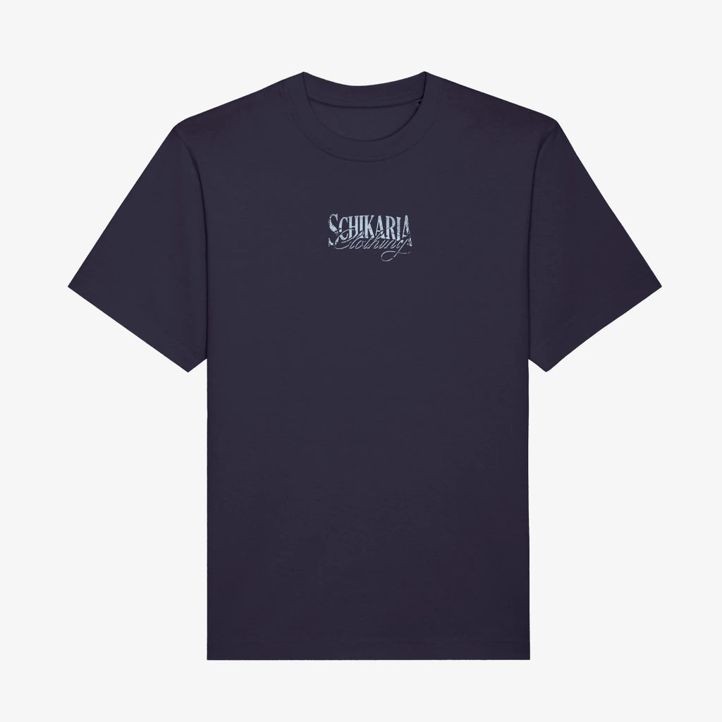 Schikaria 50ccm Schwalbe Shirt navy Vorderseite