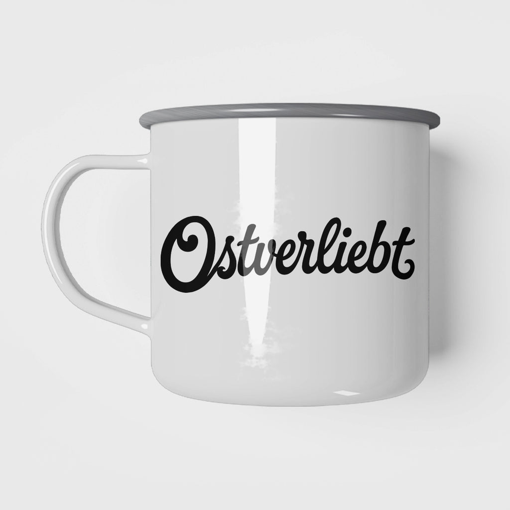 Wendekind Emaille Tasse Ostverliebt Ansicht 1