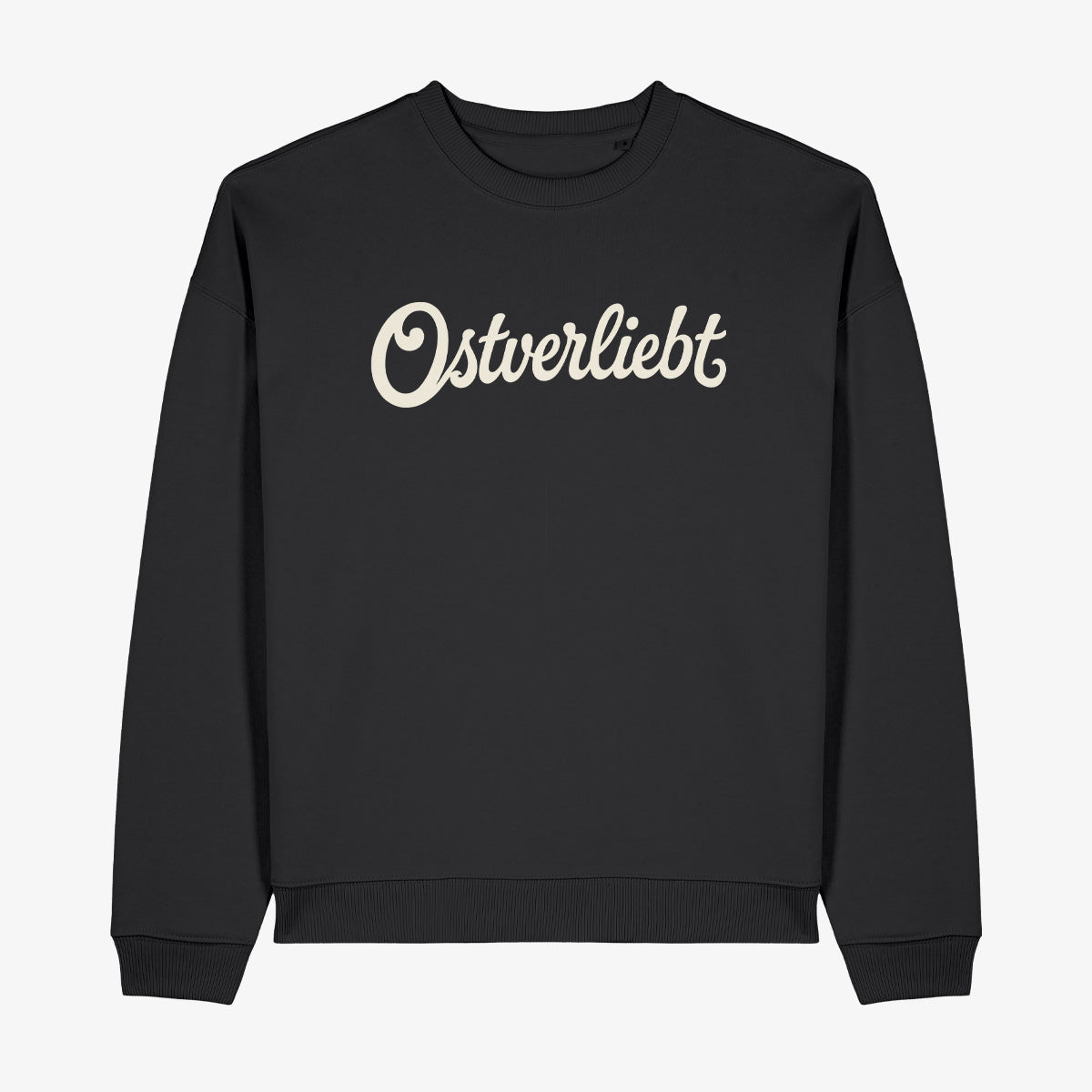 Wendekind Ostverliebt Crewneck black Vorderseite