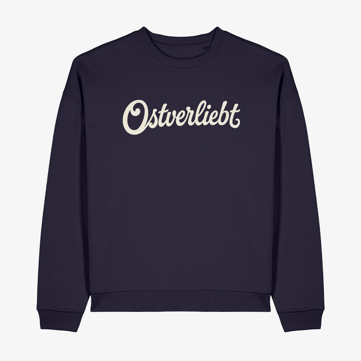 Wendekind Ostverliebt Crewneck navy Vorderseite