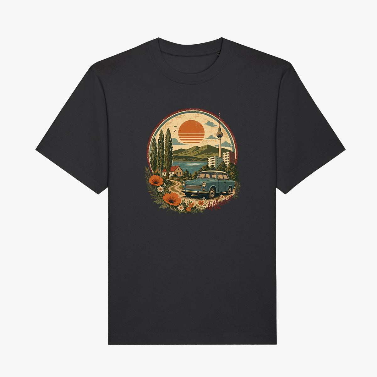 Wendekind Trabi Shirt schwarz Vorderseite